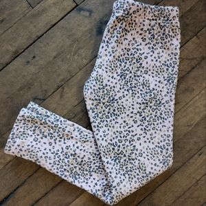 NWOT Pink lined leggings with print size 14